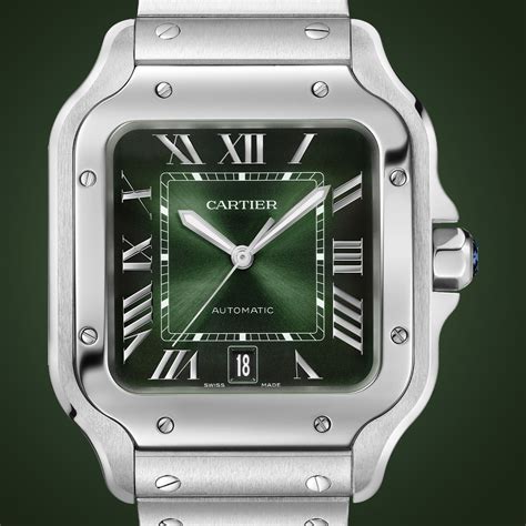 Cartier green dial santos